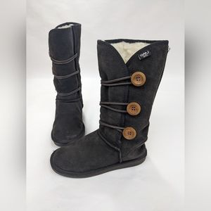 Emu Brown Wool and Suede Calf High Winter Boots size 7